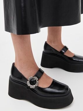 🆕{Coach} Tea Rose Platform Mary Jane Flats